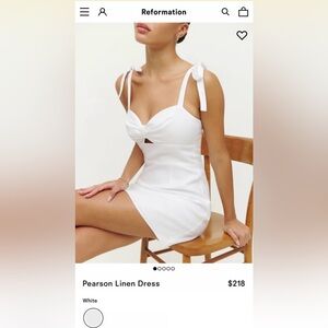 Reformation Pearson White Linen Dress - 12
